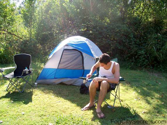 River Runners Tent on American River lotus campground, south fork, american river, river runners tent