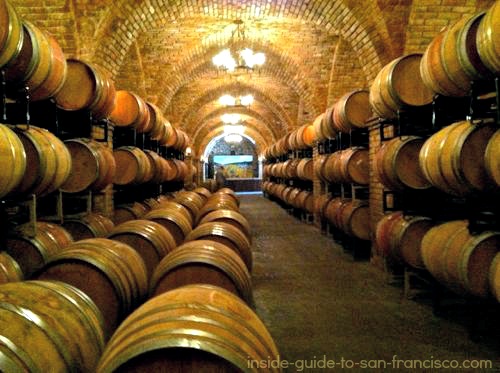 Wine Barrels in Cellar wine barrels, castello di amorosa