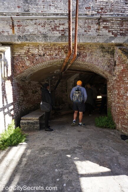 Entrance to brick tunnel on Alcatraz