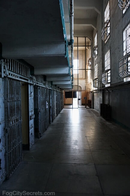 Alcatraz cellblock A, night tour