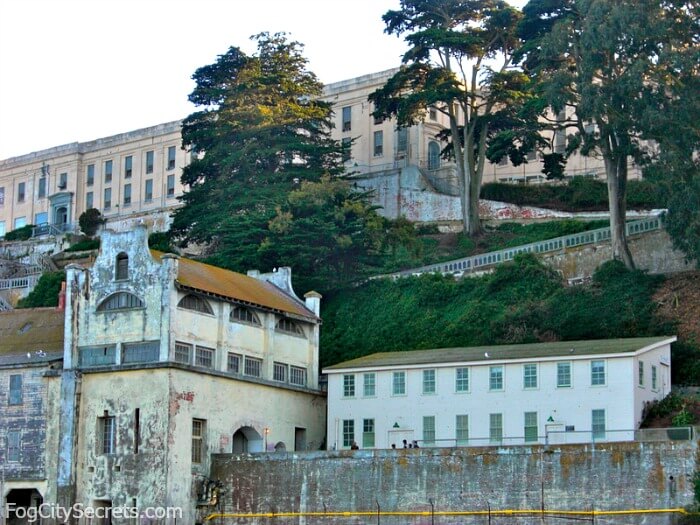 View of Alcatraz cellblock on bay cruise