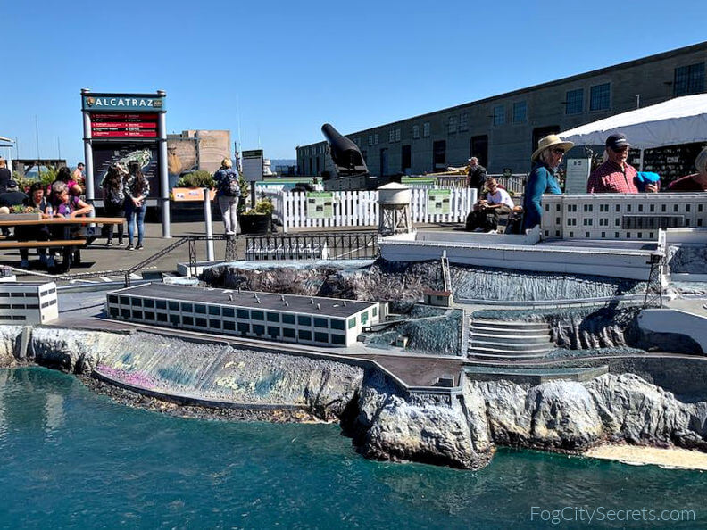 Alcatraz Landing, scale model of Alcatraz Island Alcatraz Landing, scale model of Alcatraz Island
