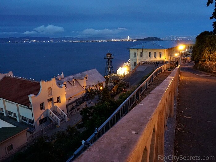 Alcatraz night tour, view of SF Bay