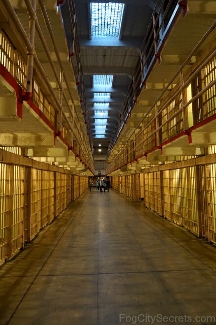 Alcatraz night tour, tiers of cells