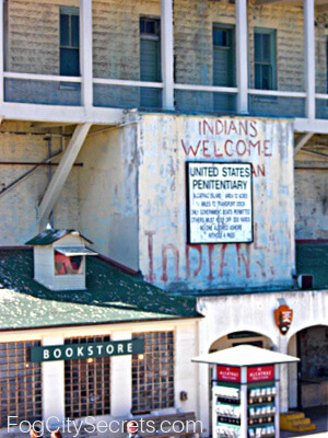 Indians Welcome Sign from the Alcatraz Occupation
