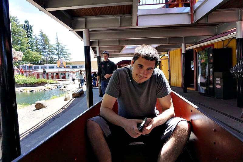 Alex on the train at Train Town Sonoma