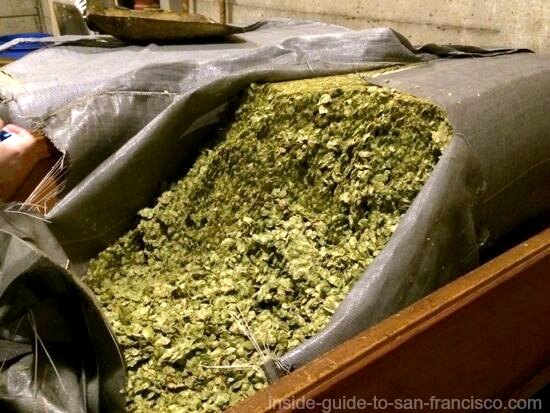 Sacks of hops at the Anchor Steam Brewery, SF