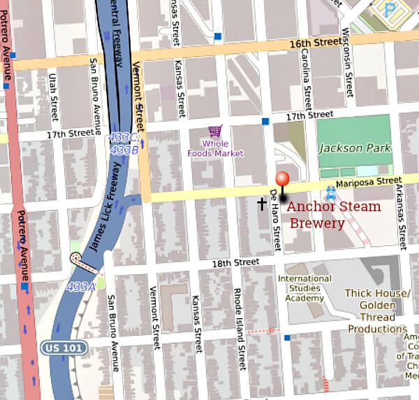 Map of Anchor Steam Brewery