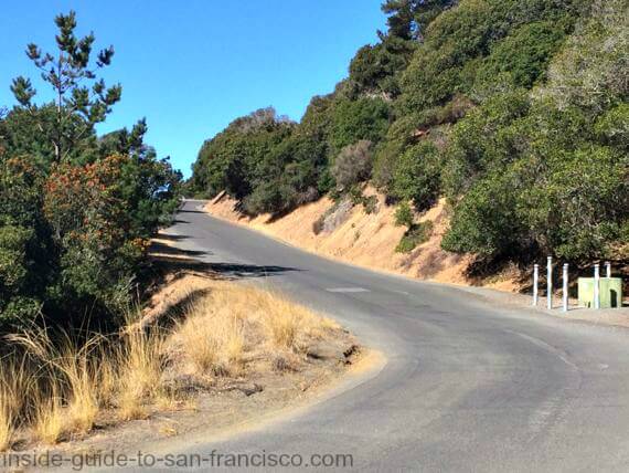 Angel Island steep curve in perimeter road Angel Island steep curve in perimeter road