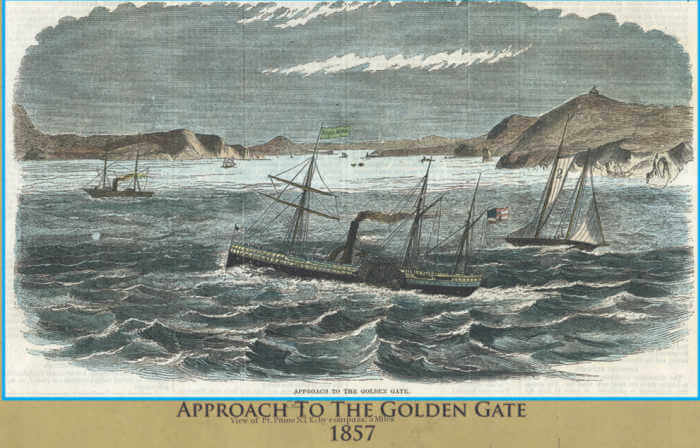 Wild approach to the Golden Gate 1857