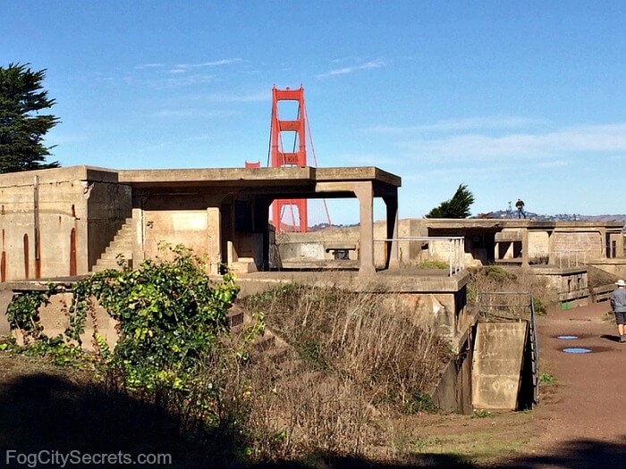 Battery Spencer ruins and Golden Gate Bridge Battery Spencer ruins and Golden Gate Bridge