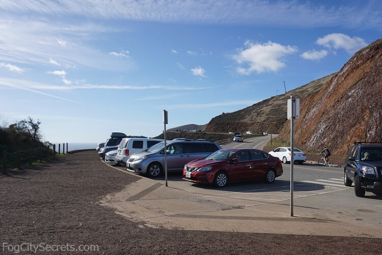 Parking lot for Battery Spencer on Conzelman Road, Marin Headlands. Parking lot for Battery Spencer on Conzelman Road, Marin Headlands.