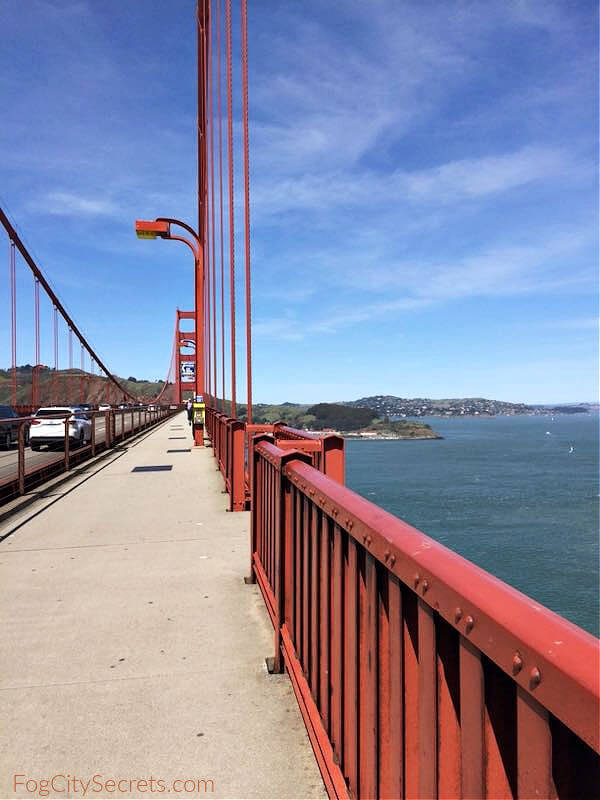 SF Bay view biking the Golden Gate Bridge