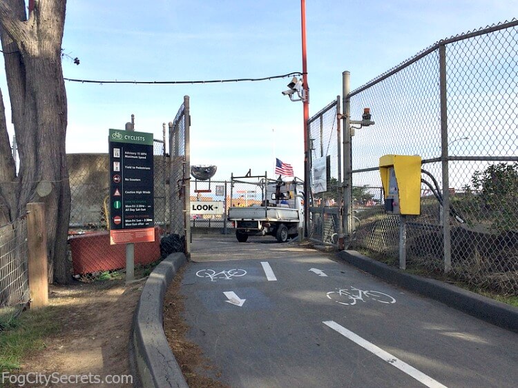 Gateway to the west sidewalk of the Golden Gate Bridge.