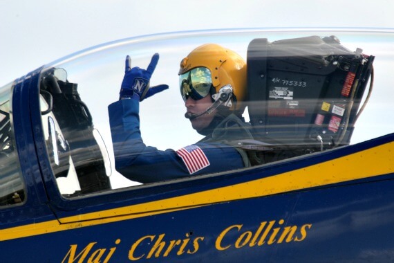 blue angels pilot in plane