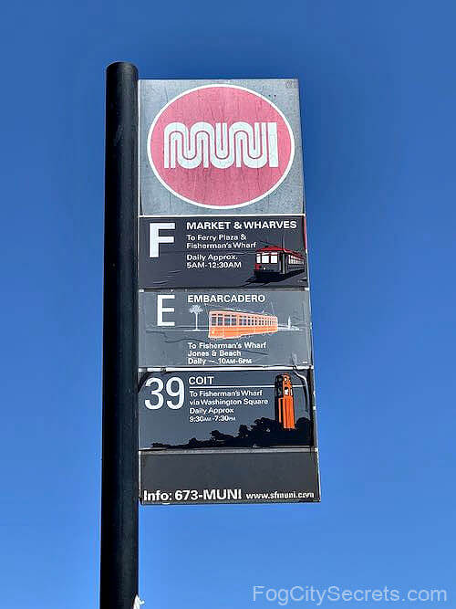Bus stop sign at Coit Tower