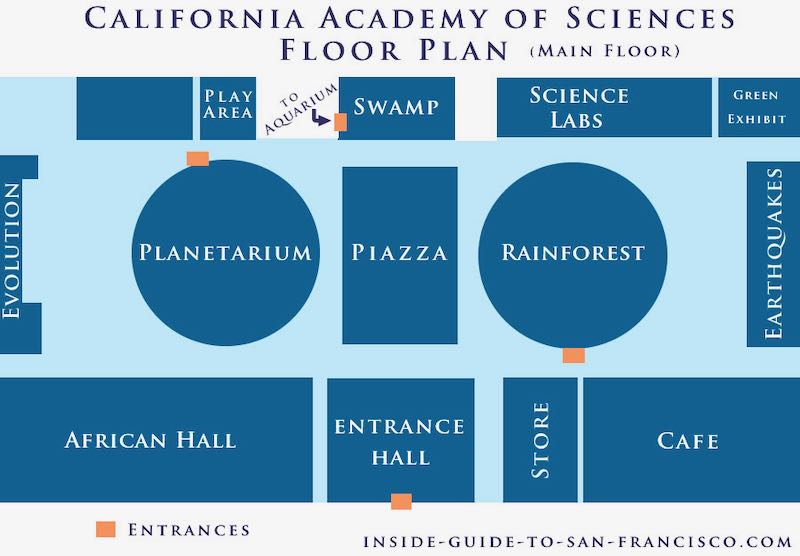 Floor plan for the CA Academy of Sciences Museum Floor plan for the CA Academy of Sciences Museum
