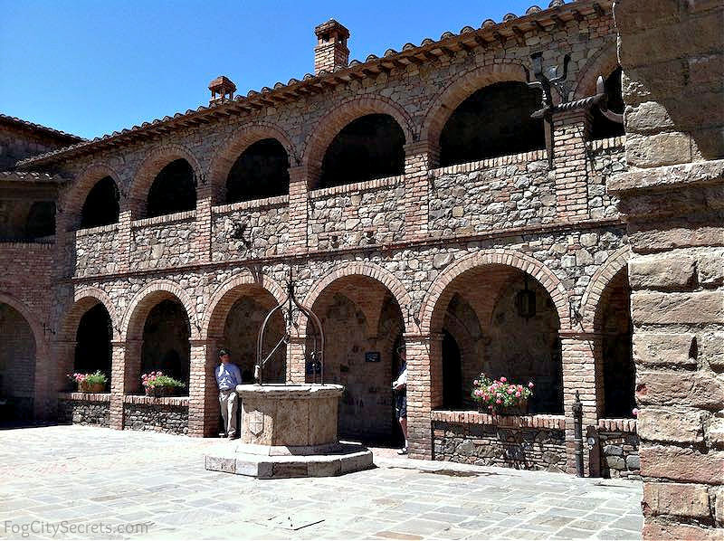 Courtyard at Castello di Amorosa winery in Napa Valley