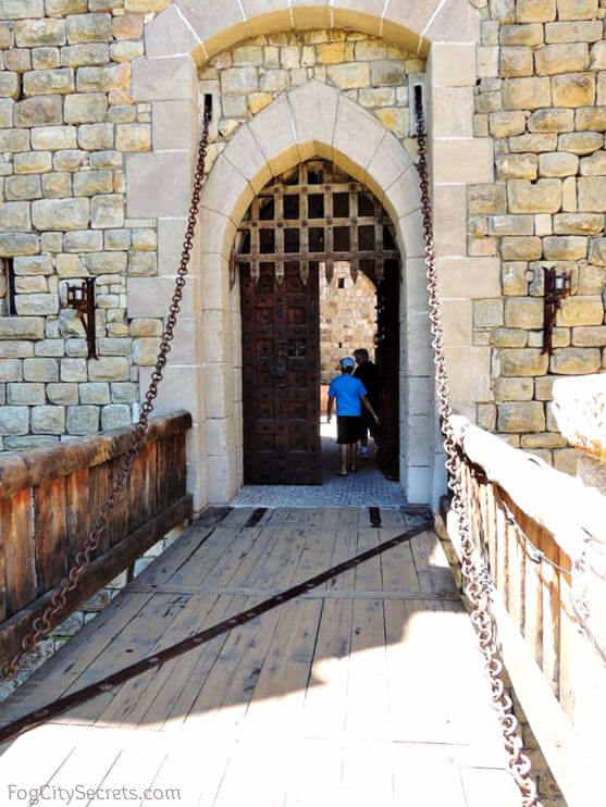 drawbridge entry to Castello di Amorosa winery