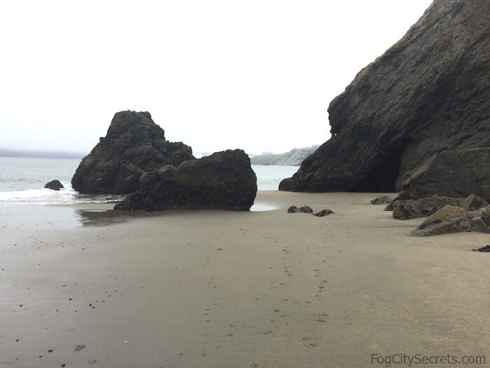Last rocks at the end of China Beach at low tide Last rocks at the end of China Beach at low tide