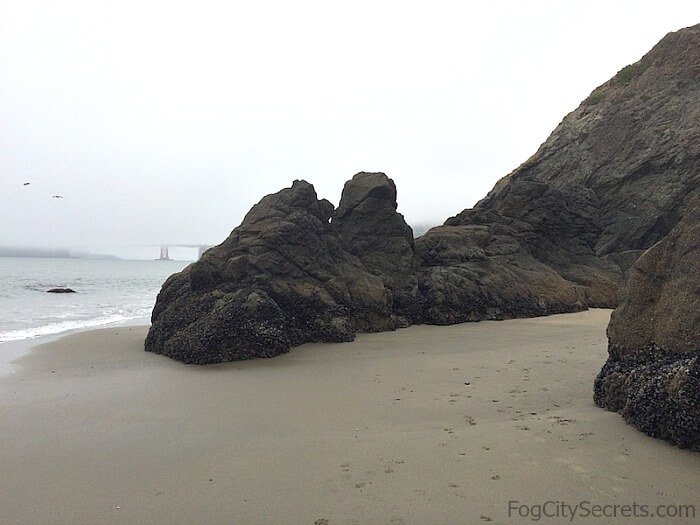 Rocks reaching out into the bay at China Beach Rocks reaching out into the bay at China Beach