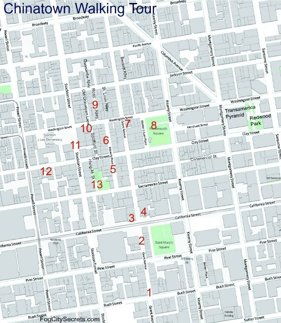 SF Chinatown sights map