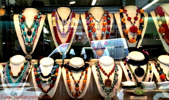 Necklaces in SF Chinatown shop Necklaces in SF Chinatown shop