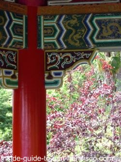 Detail of decoration on Chinese Pavilion at Stow Lake