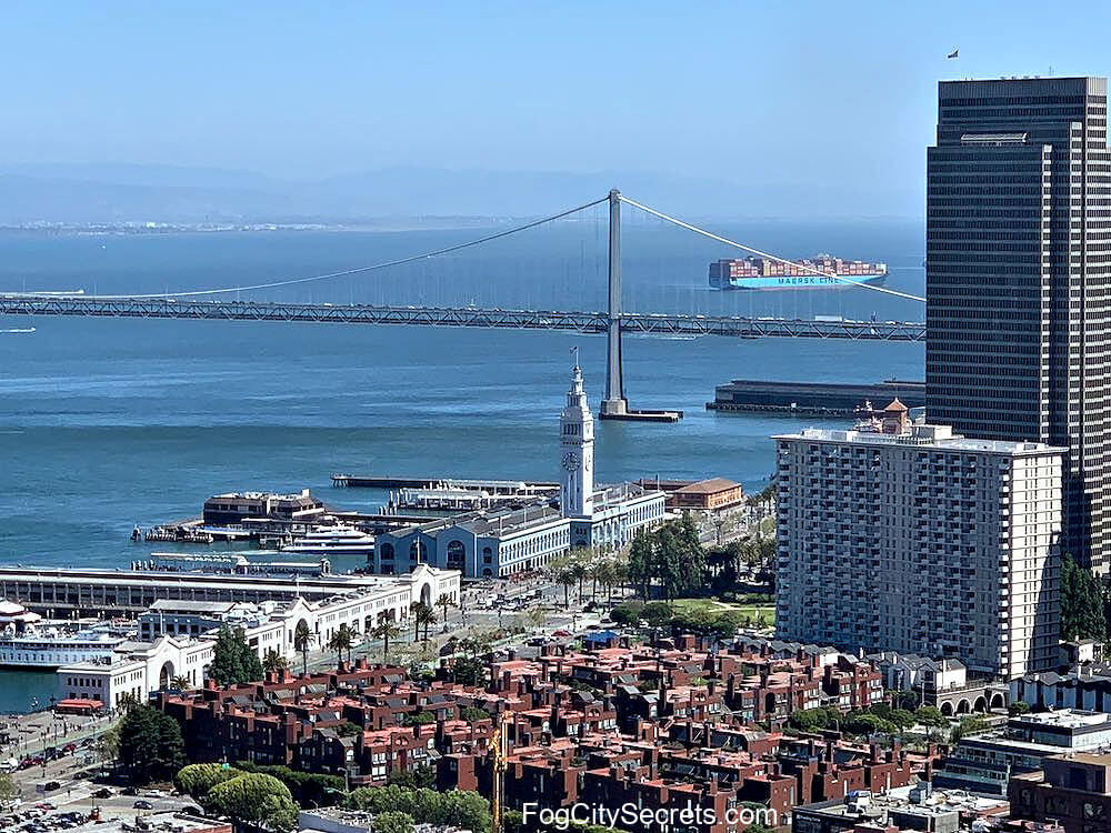 Downtown and Bay Bridge view from Coit Tower