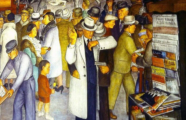 Coit Tower Mural section of City Life by Arnautoff, 1938 Coit Tower Mural section of City Life by Arnautoff, 1938