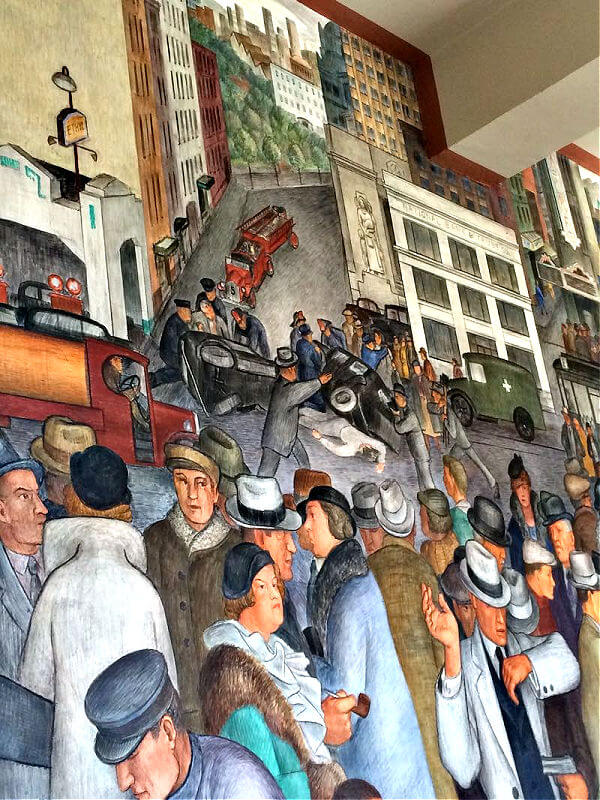 Coit Tower mural city scene