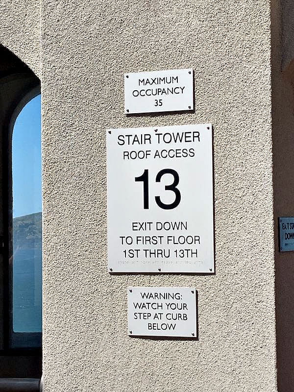 Sign for Coit Tower stairs