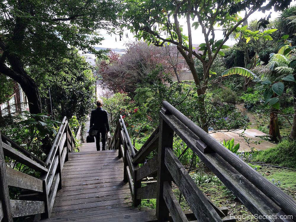 Start of the Filbert Steps in San Francisco