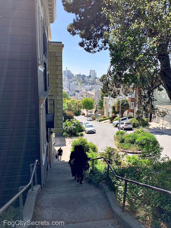Back stairs to Coit Tower from Lombard Street