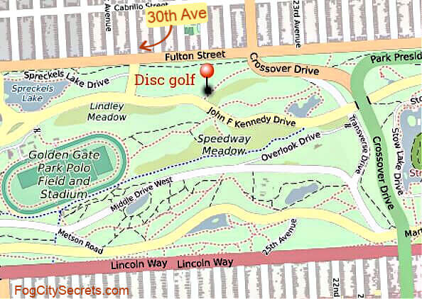 map of disc golf course in Golden Gate Park map of disc golf course in Golden Gate Park