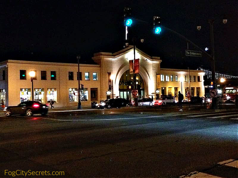 Exploratorium on Pier 15 at night