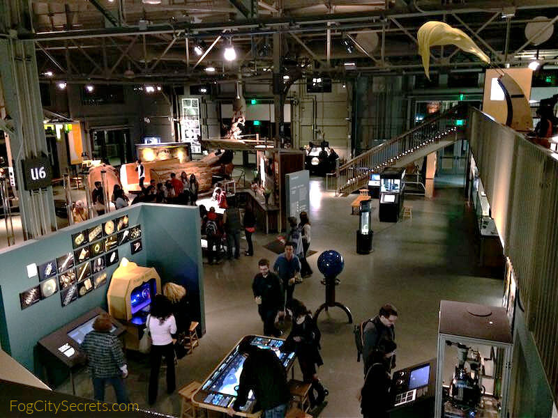 Inside the Exploratorium at night