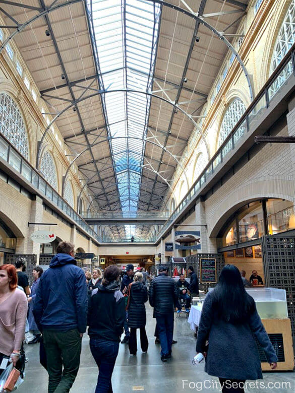 Food stalls inside the SF Ferry Building
