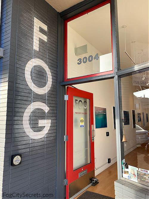 Entrance to SF art gallery, Far Out Gallery