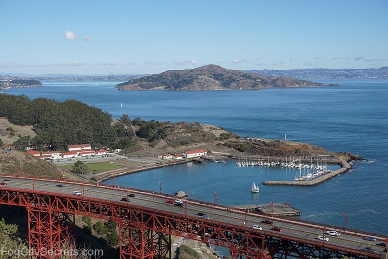 View of Fort Baker and Angel Island from the Marin Headlands View of Fort Baker from the Marin Headlands