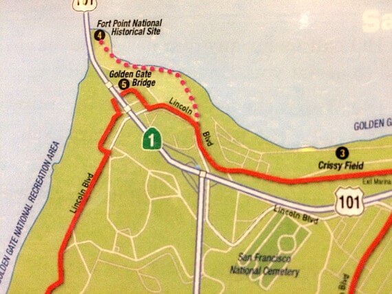 Fort Point loop on the SF Go Car tour