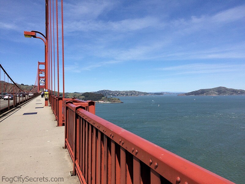 East sidewalk, halfway across the Golden Gate Bridge