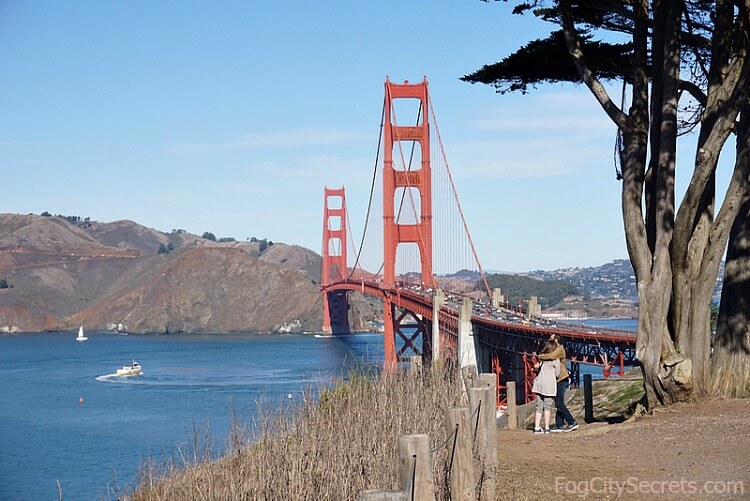 View of Golden Gate Bridge from Battery West Trail