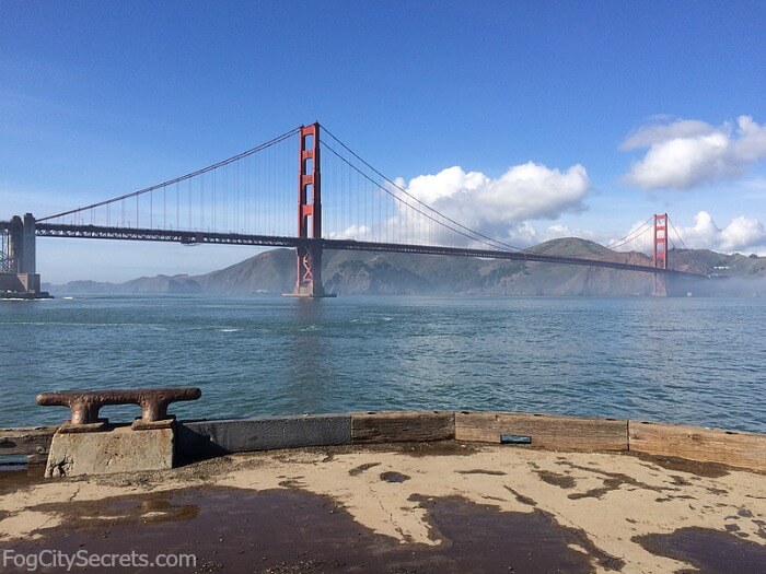 View of the Golden Gate Bridge from the pier near Crissy Field