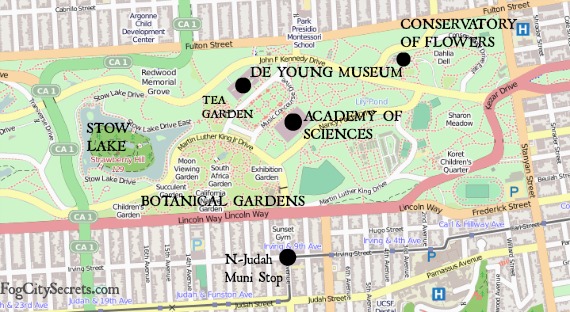 map of eastern half of golden gate park