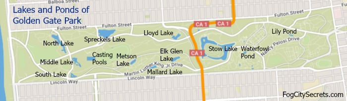 map of golden gate park lakes map of golden gate park lakes