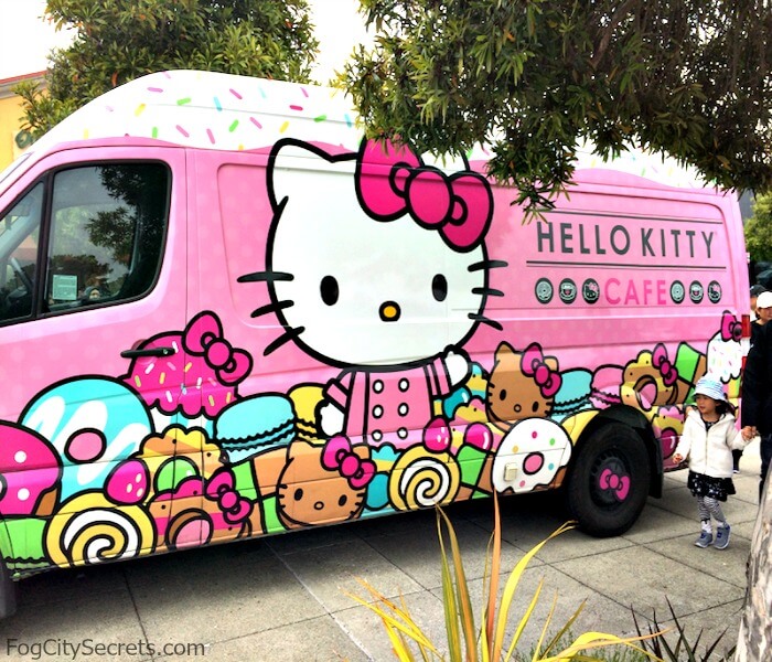 Hello Kitty Cafe pink van in San Francisco