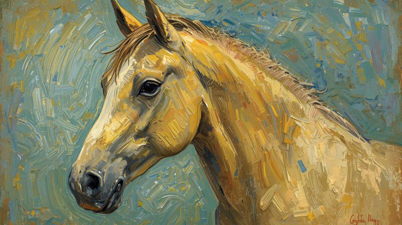 Painting of a horse's head