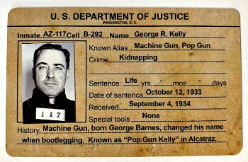 Inmate card from Escape from Alcatraz board game Inmate card from Escape from Alcatraz board game