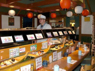 Isobune's sushi boats, Japantown San Francisco